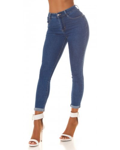 Blugi dama cu push up mulati, albastri, bumbac denim, cu talia inalta, Ruthie Blugi dama, Blugi dama cu push up mulati, albastri, bumbac denim, cu talia inalta, Ruthie - jojofashion.ro