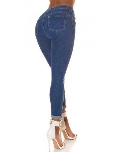 Blugi dama cu push up mulati, albastri, bumbac denim, cu talia inalta, Ruthie Blugi dama, Blugi dama cu push up mulati, albastri, bumbac denim, cu talia inalta, Ruthie - jojofashion.ro