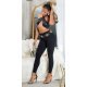 Blugi dama cu push up, negri, din bumbac, mulati, Daimon Blugi dama cu push up, negri, din bumbac, mulati, Daimon 4 - jojofashion.ro