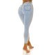 Blugi dama cu push up, prespalati, bleu, din bumbac, mulati, cu talia inalta, Ivandra 3 - jojofashion.ro