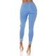 Blugi dama cu push up, rupti, mulati, bleu, din bumbac, accesorizati cu dantela, Paolina 3 - jojofashion.ro