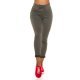 Blugi dama cu talia inalta, kaki, din bumbac, mulati, Kaytlee 2 - jojofashion.ro