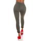 Blugi dama cu talia inalta, kaki, din bumbac, mulati, Kaytlee 3 - jojofashion.ro