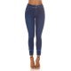 Blugi dama cu talia inalta, skinny, albastri, din denim, franjurati, Henna 2 - jojofashion.ro