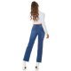Blugi dama drepti, albastri, denim uzat, cu talia inalta, Biclos 5 - jojofashion.ro