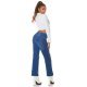 Blugi dama drepti, albastri, denim uzat, cu talia inalta, Biclos 6 - jojofashion.ro