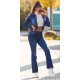 Blugi dama evazati, albastri, denim, cu aspect uzat, Rennea Blugi dama evazati, albastri, denim, cu aspect uzat, Rennea 5 - jojofashion.ro