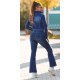 Blugi dama evazati, albastri, denim, cu aspect uzat, Rennea Blugi dama evazati, albastri, denim, cu aspect uzat, Rennea 6 - jojofashion.ro