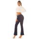 Blugi dama evazati, albastri indigo, bumbac denim, cu talia inalta, Cyndee 7 - jojofashion.ro