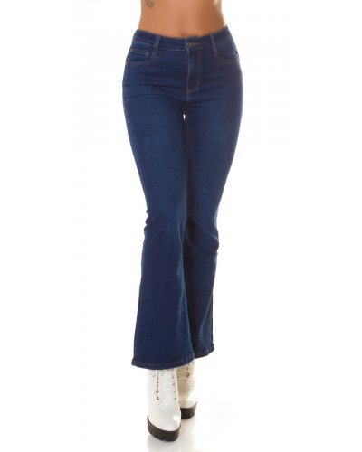 Blugi dama evazati, denim, albastri, bootcut, Helga Blugi dama, Blugi dama evazati, denim, albastri, bootcut, Helga - jojofashion.ro