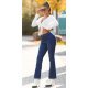 Blugi dama evazati, denim, albastri, bootcut, Helga 4 - jojofashion.ro