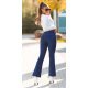 Blugi dama evazati, denim, albastri, bootcut, Helga 5 - jojofashion.ro