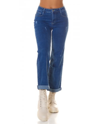 Blugi dama evazati push up, albastri, denim uzat, Janae Blugi dama, Blugi dama evazati push up, albastri, denim uzat, Janae - jojofashion.ro