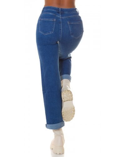 Blugi dama evazati push up, albastri, denim uzat, Janae Blugi dama, Blugi dama evazati push up, albastri, denim uzat, Janae - jojofashion.ro
