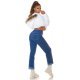 Blugi dama evazati push up, albastri, denim uzat, Janae Blugi dama evazati push up, albastri, denim uzat, Janae 6 - jojofashion.ro