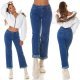 Blugi dama evazati push up, albastri, denim uzat, Janae Blugi dama evazati push up, albastri, denim uzat, Janae 8 - jojofashion.ro