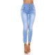 Blugi dama modelatori, bleu, din bumbac, mulati, cu talia inalta, Roberta 2 - jojofashion.ro