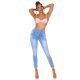Blugi dama modelatori, bleu, din bumbac, mulati, cu talia inalta, Roberta 6 - jojofashion.ro
