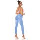 Blugi dama modelatori, bleu, din bumbac, mulati, cu talia inalta, Roberta 7 - jojofashion.ro