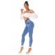 Blugi dama mulati, albastri, din bumbac, cu talia inalta, decupati, Sabinne 10 - jojofashion.ro