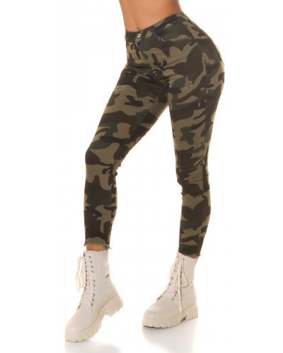 Blugi dama mulati, army print camuflaj, kaki, din bumbac, Cargo Blugi dama, Blugi dama mulati, army print camuflaj, kaki, din bumbac, Cargo - jojofashion.ro