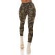 Blugi dama mulati, army print camuflaj, kaki, din bumbac, Cargo 3 - jojofashion.ro