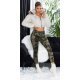Blugi dama mulati, army print camuflaj, kaki, din bumbac, Cargo 5 - jojofashion.ro