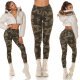 Blugi dama mulati, army print camuflaj, kaki, din bumbac, Cargo 7 - jojofashion.ro