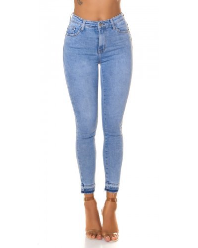 Blugi dama mulati, bleu denim, cu talia inalta, prespalati, Antonina Blugi dama, Blugi dama mulati, bleu denim, cu talia inalta, prespalati, Antonina - jojofashion.ro