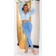 Blugi dama mulati cu push up, baby blue, din denim elastic, cu talia inalta, Shantall 4 - jojofashion.ro