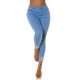 Blugi dama mulati, cu push up, bleu, din bumbac, rupti, cu talia inalta, Rowenn 4 - jojofashion.ro