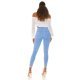 Blugi dama mulati, cu push up, bleu, din bumbac, rupti, cu talia inalta, Rowenn 8 - jojofashion.ro