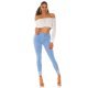 Blugi dama mulati, cu push up, bleu, din bumbac, rupti, cu talia inalta, Rowenn 9 - jojofashion.ro