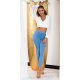 Blugi dama mulati cu push up, bleu, din denim elastic, cu talia inalta, Shantall 4 - jojofashion.ro