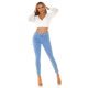 Blugi dama mulati cu push up, bleu, din denim elastic, cu talia inalta, Shantall 6 - jojofashion.ro