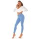 Blugi dama mulati cu push up, bleu, din denim elastic, cu talia inalta, Shantall 7 - jojofashion.ro