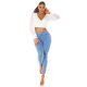 Blugi dama mulati cu push up, bleu, din denim elastic, cu talia inalta, Shantall 9 - jojofashion.ro