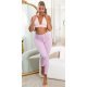 Blugi dama mulati, lila, din bumbac, cu talia inalta, Nasiha 4 - jojofashion.ro