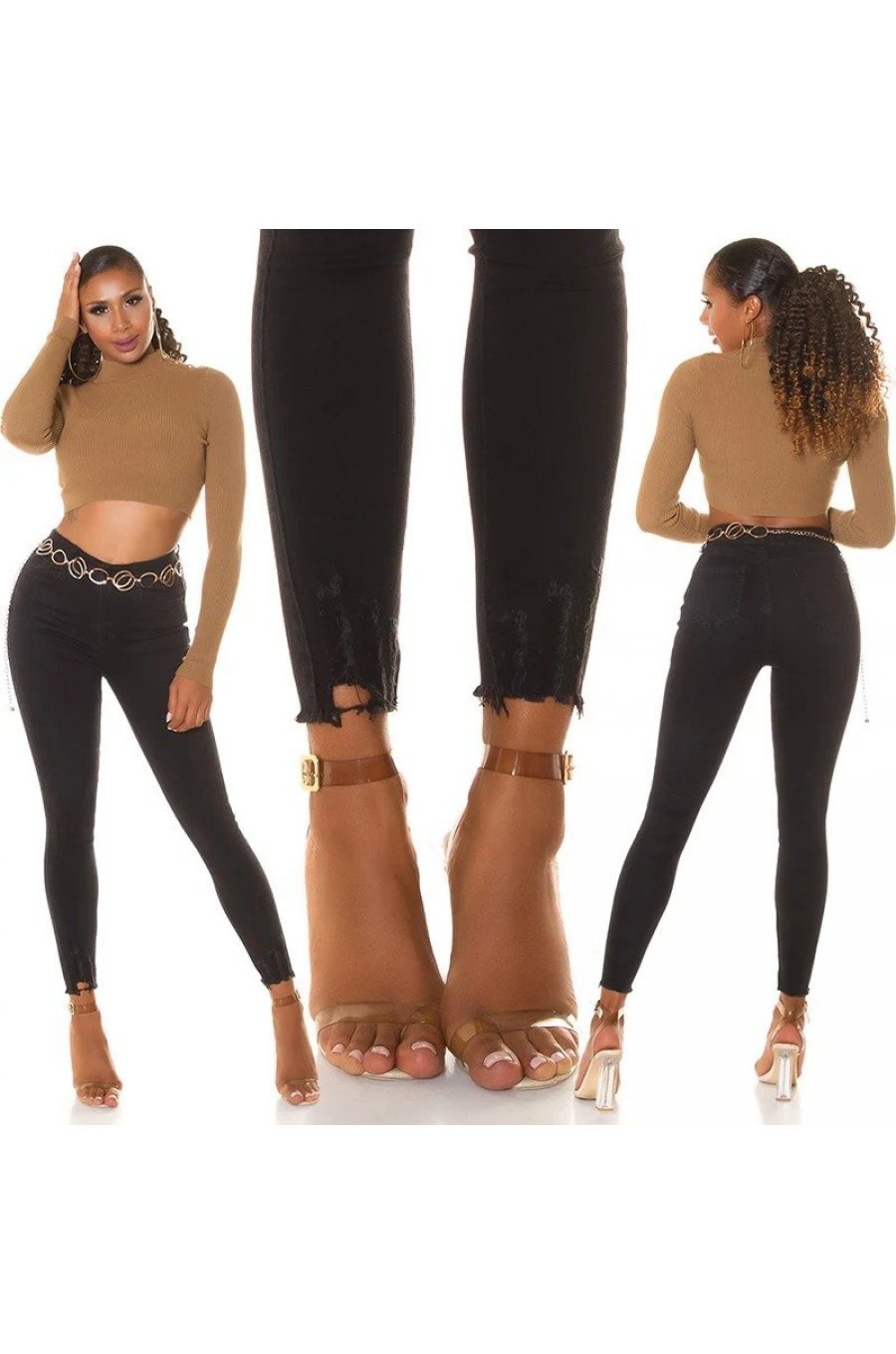 Blugi dama mulati, negri, denim, cu talia inalta Mismo Blugi dama mulati, negri, denim, cu talia inalta Mismo 6 - jojofashion.ro