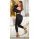 Blugi dama mulati, negri, din bumbac, cu talia inalta, Dallya 5 - jojofashion.ro
