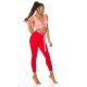 Blugi dama mulati, rosii, din bumbac, cu talia inalta, Krame Blugi dama mulati, rosii, din bumbac, cu talia inalta, Krame 6 - jojofashion.ro