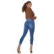 Blugi dama mulati skinny, albastri, din denim, cu talia inalta, Braya 5 - jojofashion.ro