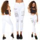 Tinuta de club cu blugi mulati, albi si crop top negru Vadika 3 - jojofashion.ro