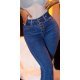 Blugi dama paperbag, albastri, denim, mulati, cu talia inalta, Loulu 9 - jojofashion.ro