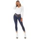 Blugi dama push up, albastri indigo, denim, cu talia inalta Tryxe 5 - jojofashion.ro