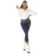 Blugi dama push up, albastri indigo, denim, cu talia inalta Tryxe 7 - jojofashion.ro