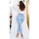 Blugi dama push up, baby blue, denim, cu talia inalta, Pikme 6 - jojofashion.ro