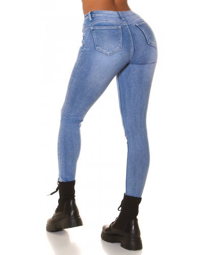Blugi dama push up, bleu, denim, mulati, cu talia inalta, Yuuto Blugi dama, Blugi dama push up, bleu, denim, mulati, cu talia inalta, Yuuto - jojofashion.ro