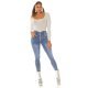 Blugi dama push up, bleu, din bumbac, cu cinci nasturi, Sangita 8 - jojofashion.ro