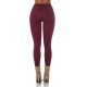 Blugi dama push up, burgundy, denim, cu talia inalta, Pikme 4 - jojofashion.ro